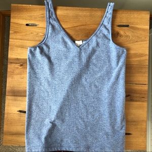 Anthropologie Eloise Blue Gray Spandex V- Neck Stretch Tank